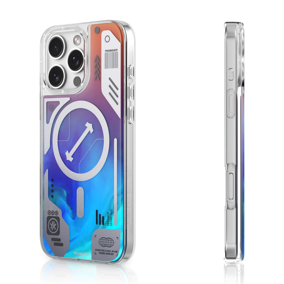 Flex Youngkit Cyberpunk Luminous Blue MagSafe Case For iPhone 16 Pro Max