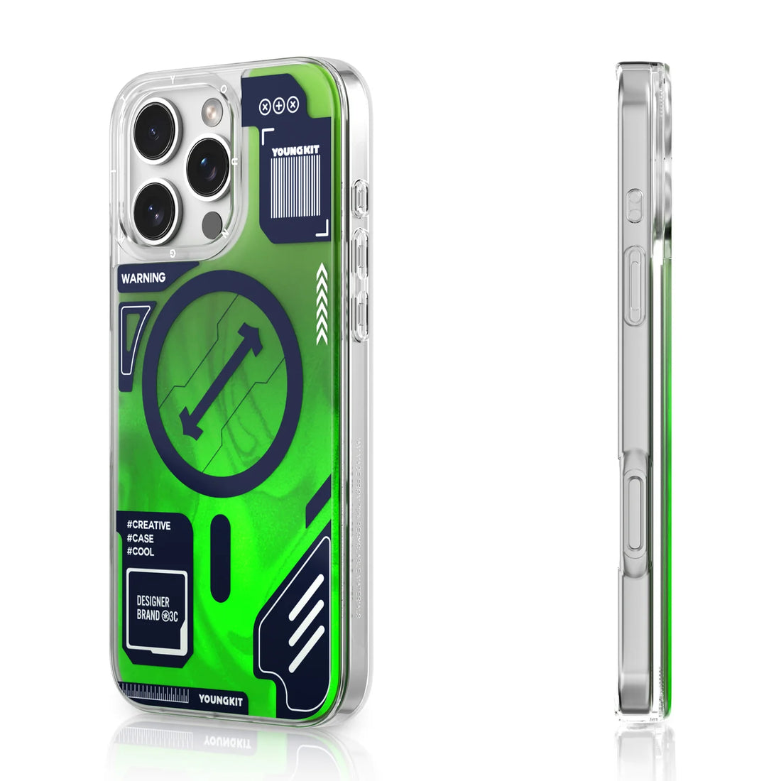 Flex Youngkit Cyberpunk Luminous Green MagSafe Case For iPhone 16 Pro Max