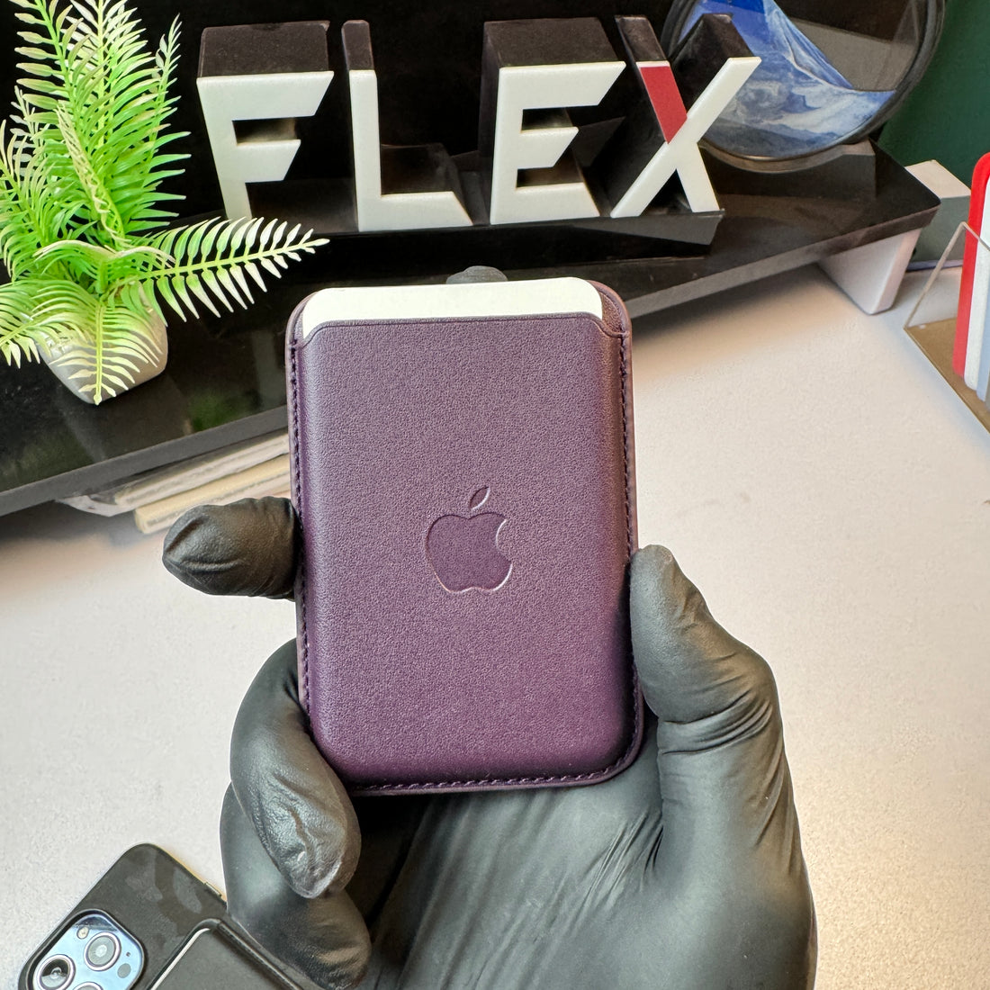 Flex Leather  Magsafe Wallet with Animation For Iphone Models