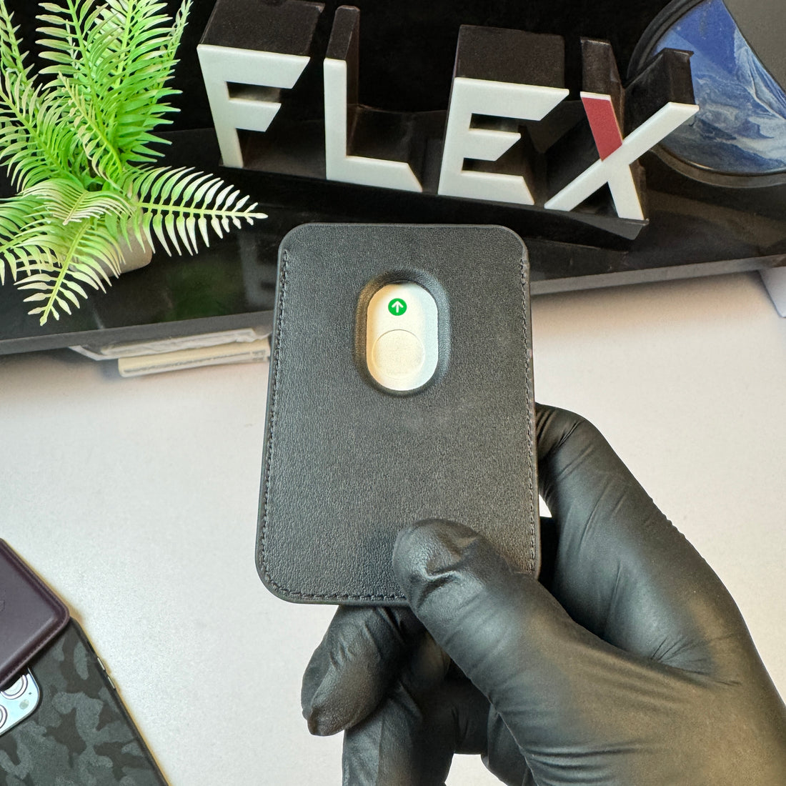 Flex Leather  Magsafe Wallet with Animation For Iphone Models