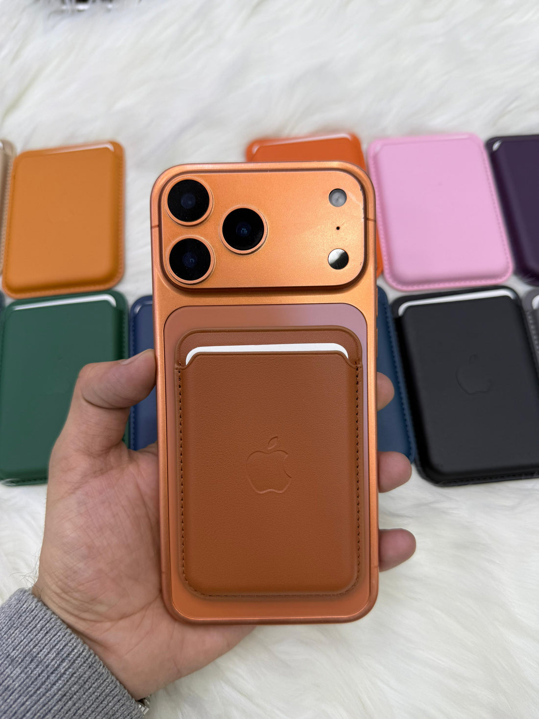 Flex Leather  Magsafe Wallet with Animation For Iphone Models