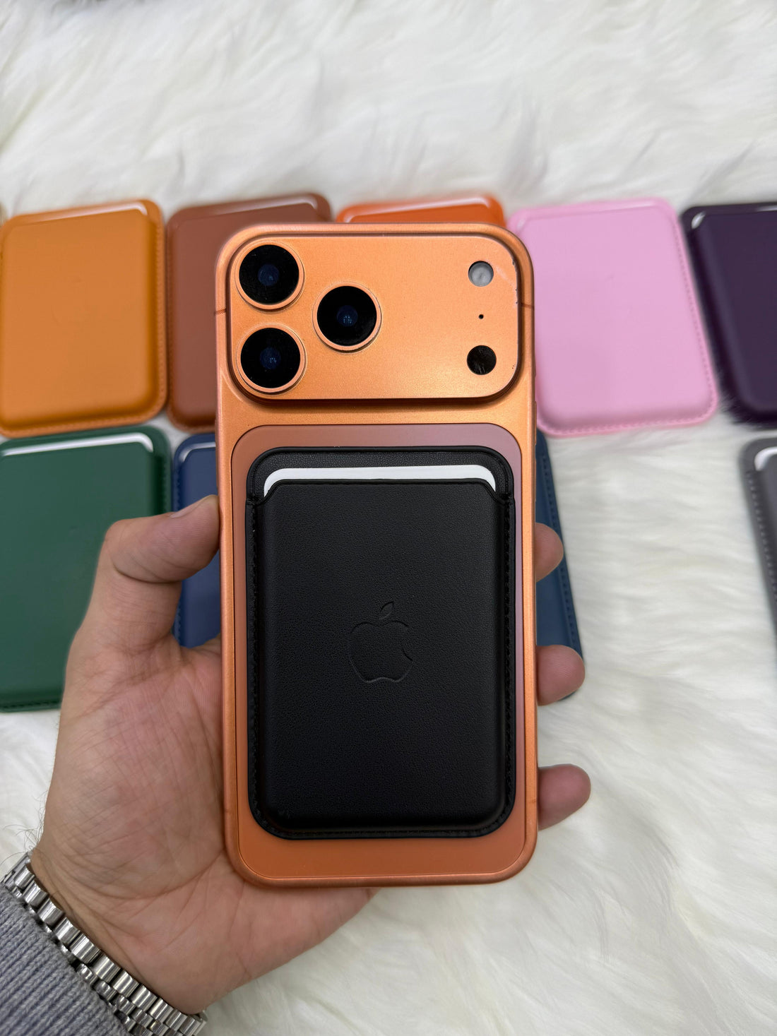 Flex Leather  Magsafe Wallet with Animation For Iphone Models