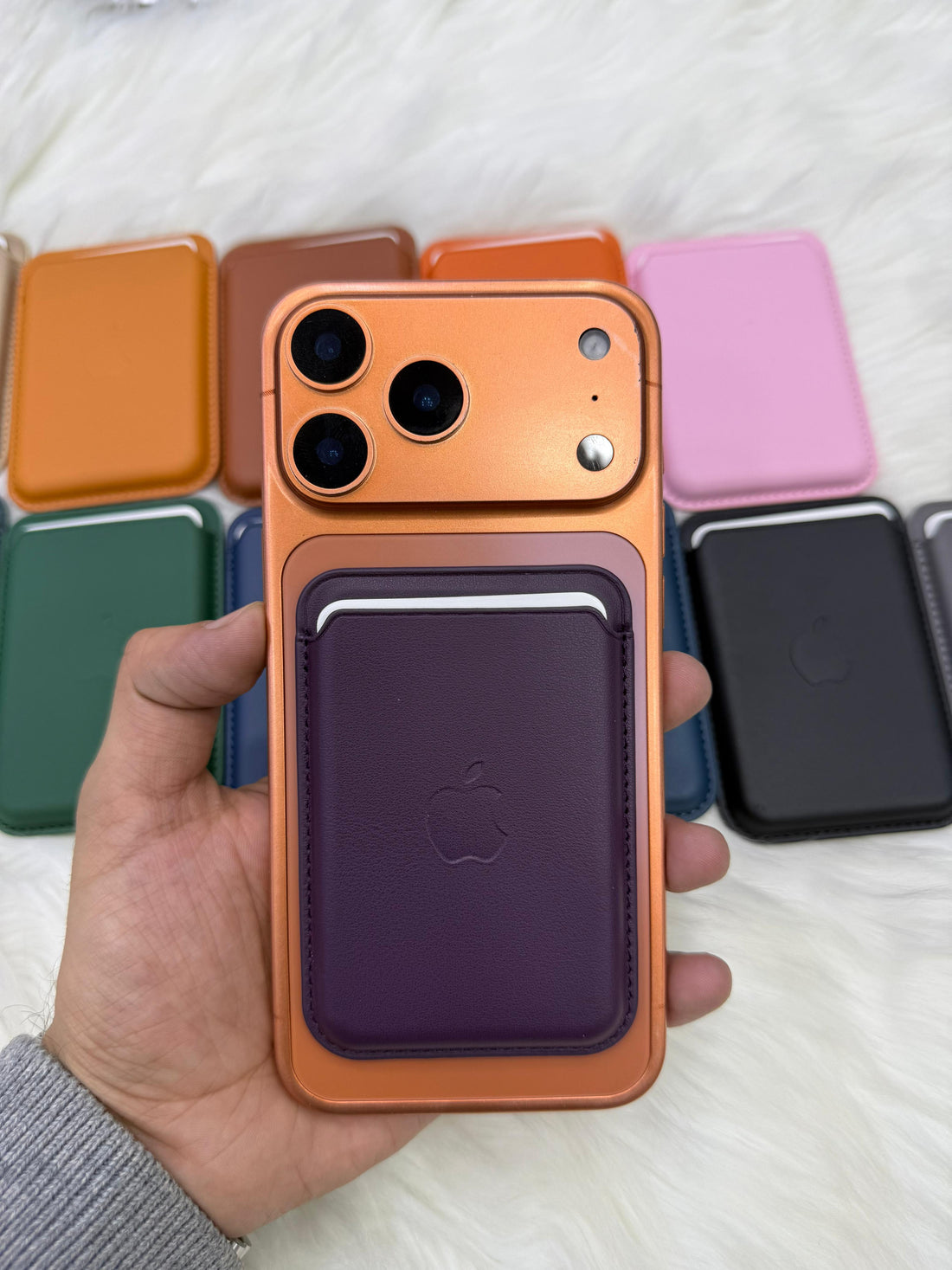 Flex Leather  Magsafe Wallet with Animation For Iphone Models