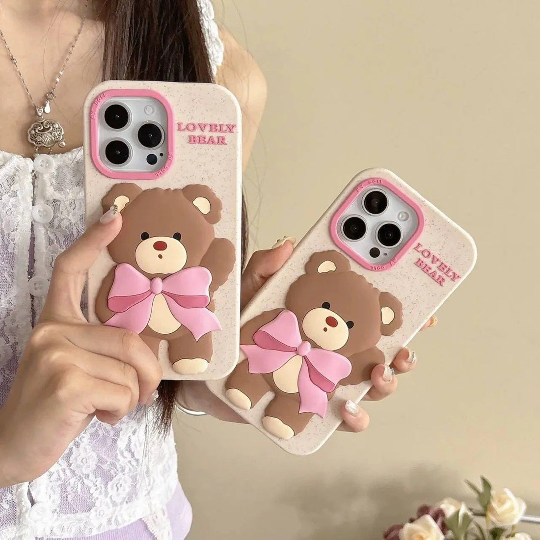 Flex Pink Bear Case For IPhone