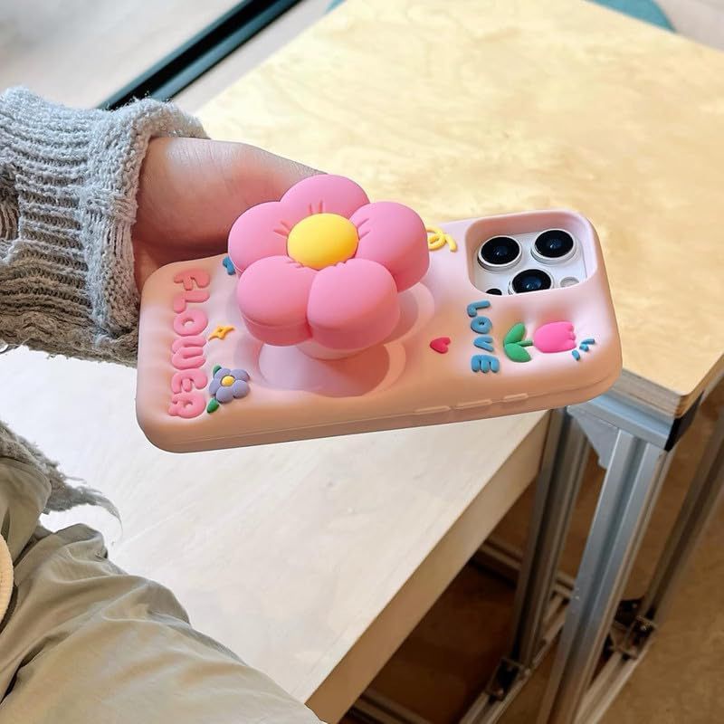 Flex Flower Case With Holder For IPhone