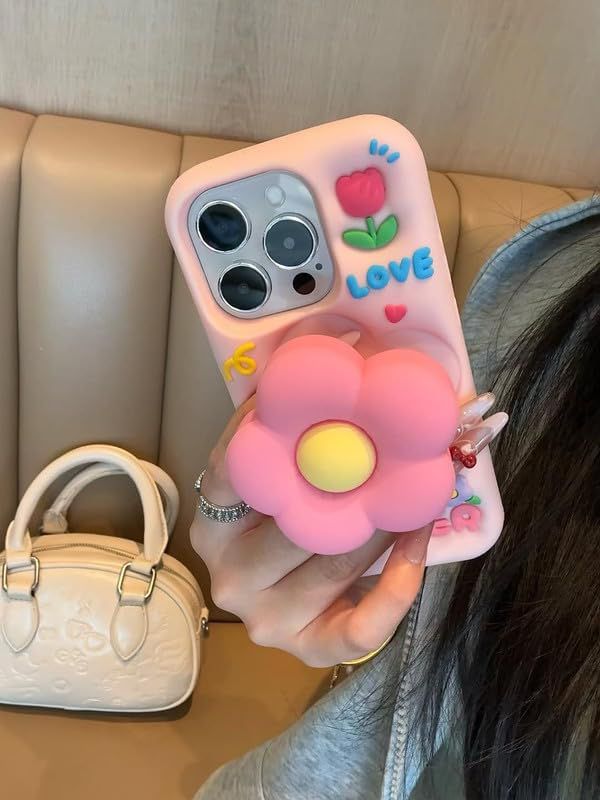 Flex Flower Case With Holder For IPhone