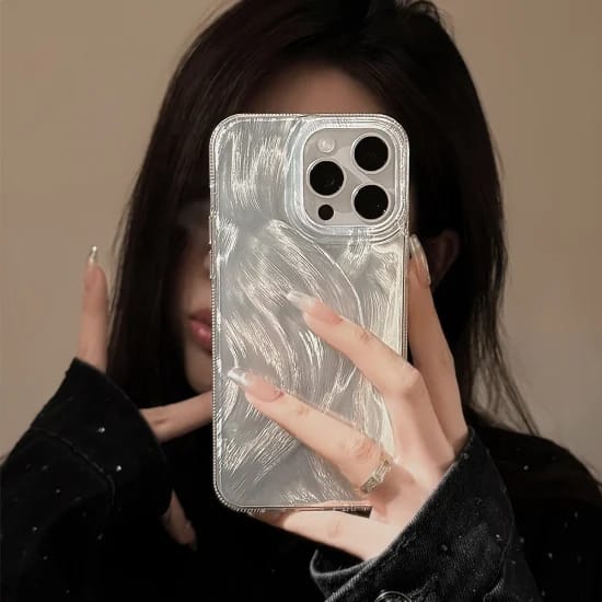 Flex Silver pattern Case For iPhone