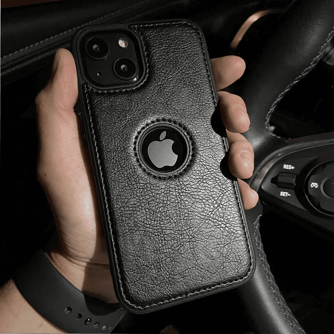 IPhone X/Xs Leather Case with Cutout for Apple Logo - Flex