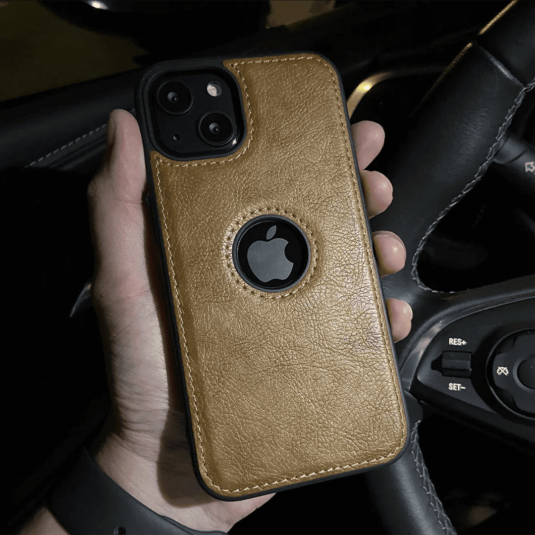 IPhone XSmax Leather Case with Cutout for Apple Logo - Flex