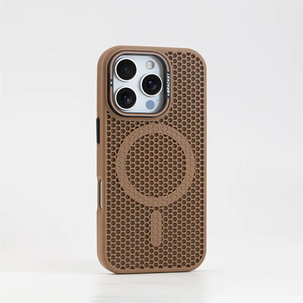Flex MagSafe Honeycomb Heat Dissipation Phone Case With Bracket