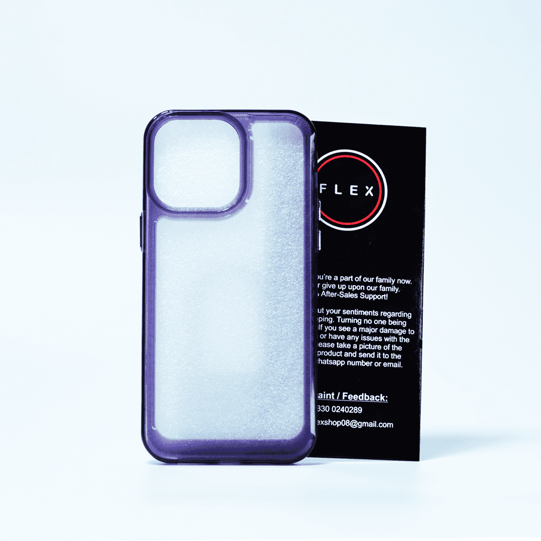 FLEX Hybrid Anti-Yellow Deep Purple Acrylic Case for Iphone 14 Pro - Flex