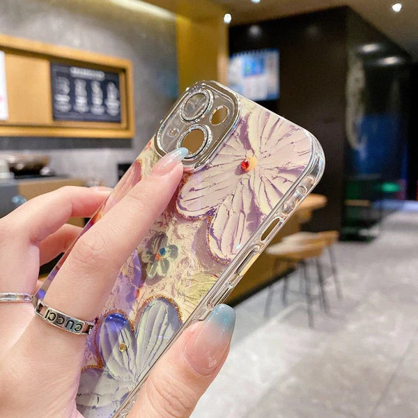 Flex Floral Blooming Case with Crystal Lens Protector For iPhone 16 Pro